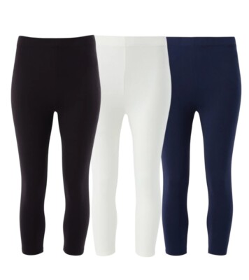 DUNNES STORE CROPPED LEGGING KURZ DAMEN HOSE STRETCHY URLAUB CAPRI 609