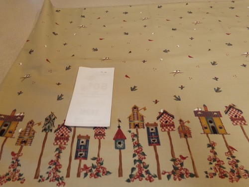 3/4 YD X 44" VINTAGE "HOME TWEET HOME BORDER" BIRDHOUSES COLORFUL DAISY KINGDOM - Picture 3 of 6