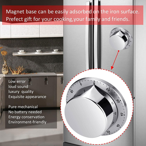 Kitchen Timers for Cooking, Chef Cooking Timer Clock with Loud Alarm - Magnetic - Picture 5 of 12