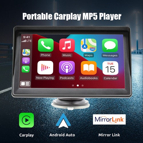 7" Portable Wireless For Apple Carplay Android Car Stereo Radio Bluetooth & CAM - Picture 14 of 17