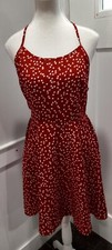 Shein Ladies Heart All Over Print Dress Size Medium Open Back