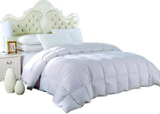 King Size Light Down-Comforter 650-Fill-Power 100 Cotton Shell 300TC - Stripe W