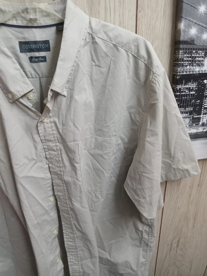 Camisa de vestir manga corta COVINGTON para hombre talla 2xl caqui abotonada  Foto 4 de 4
