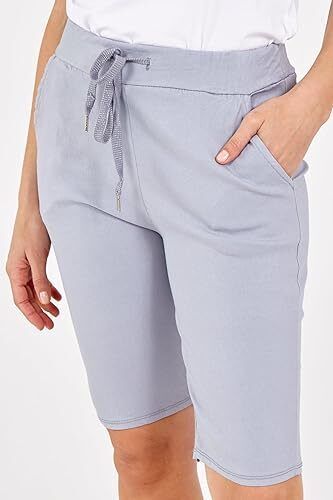 Ladies Italian Stretch Shorts Women's Plain Magic Comfy Lagenlook Hot Pants 8-22 - Picture 12 of 37