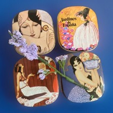 Jabón pequeño vintage Art Deco Heno de Pravia de Perfumeria Gal conjunto de 4 raro
