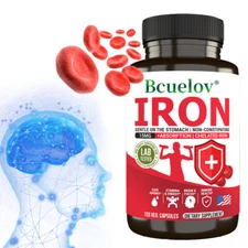 Iron Supports Health Brain Improve Cognitive Function 120 Capsules