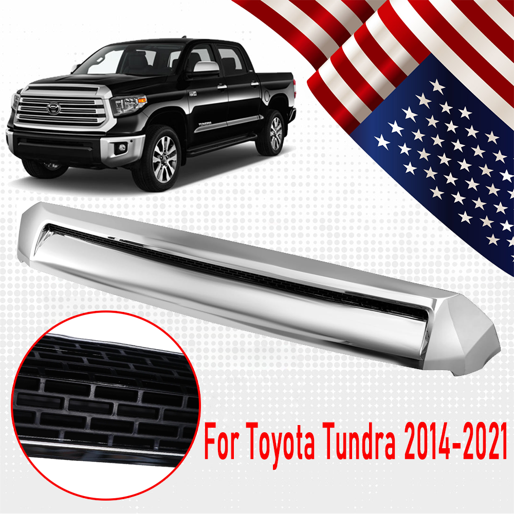 For Toyota Tundra 2014-21 Front Molding Upper Grille Hood Bulge Scoop Chrome ABS