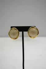   Earrings Etched Lucite Clip Earrings