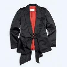 Valentino Roma Black Cotton Blazer jacket size 44