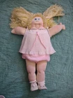 Cabbage Patch Kid Little People Soft Sculpture Doll Xavier Roberts Blond pigtail