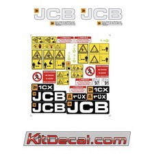 Kit Adesivi Stickers Decalcomanie JCB 1CX Completo Escavatore Movimento Terra