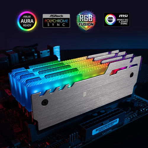 RGB Memory Cooler 5V 3-pin Addressable LED Aluminum Radiator RAM Cooling 2-Pack