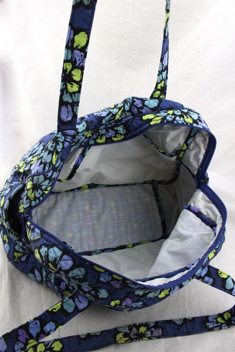 VERA BRADLEY Indigo Pop Blue Purple Green Floral Quilted  display picture 1