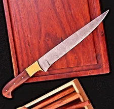 Custom Hand Made Forged Damascus Steel Fillet Chef Knife Kitchen Fish Knife 2774