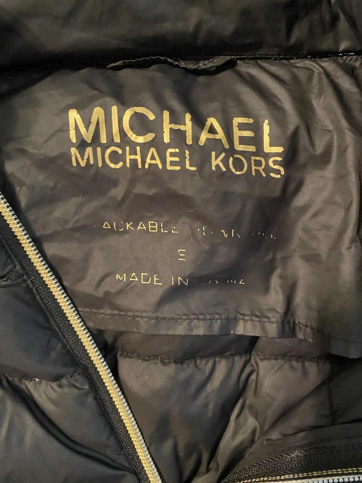 Michael Michael Kors piumino donna verde impacchettabile cappuccio rimovibile taglia S