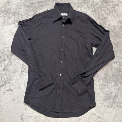 Versace Collection City Dress Shirt Men s 38/15 Black Long Sleeve Button-Up