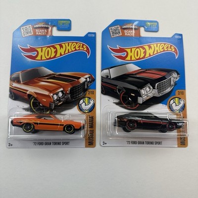 2016 Hot Wheels '72 Ford Gran Torino Sport Lot of Orange & Black 122/250