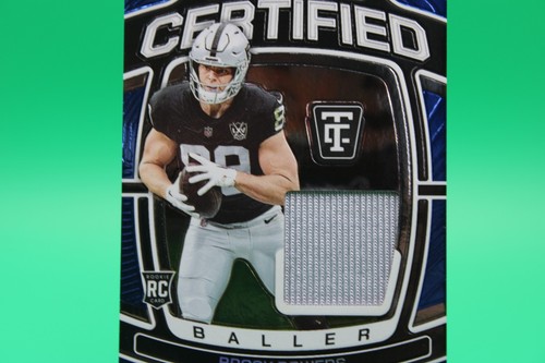 Brock Bowers 3 Color Patch 2024 Panini Totally Certified Baller Blue /75 #CB-BRB - Picture 3 of 8