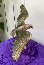 Large Vintage Solid Brass Eagle On A Branch Sculpture Statue Figurine 