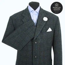 Harris Tweed Jacket Blazer Size 48R Country Windowpane Check Hacking Sports Mens