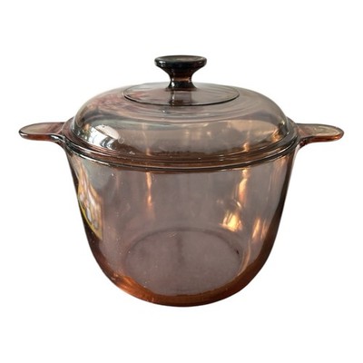 Vision Amber Glass 3.5 L Dutch Oven Stockpot France & Lid V-25-C Corning