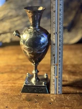 Vintage James W. Tufts Boston SilverTriple plate 1025 Vase Urn fist hand