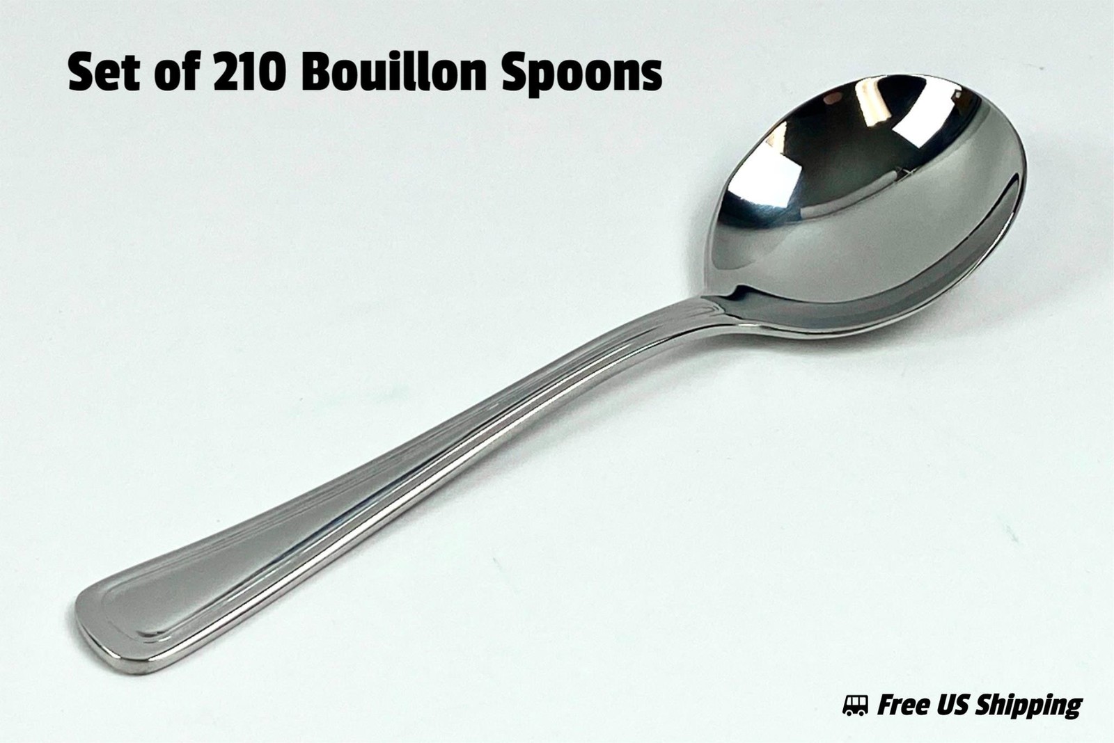 Soup Spoons Round Stainless Steel Bouillon Spoon Set of 210