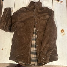 Purnell Work Wear Men&rsquo;s Lined Button-Front Shacket Point Collar Brown Sz M
