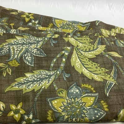 World Market Jacobean Curtain Panels PAIR 48'' x 84'' each Tamara Boho Green Ties
