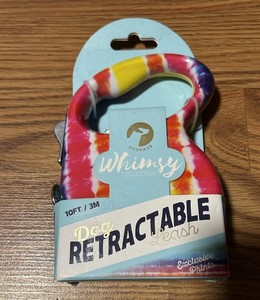 Medium DogHaus Whimsy Retractable Dog Leash 10ft Up to 75lbs 34kg Red Yellow