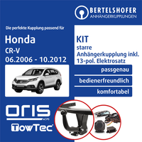 AnhäNgerkupplung Starr U.13Pol Spez E-Satz FüR Honda CR-V Iii Typ Re 06-12 Ahk
