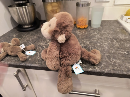 Jellycat SMUDGE MONKEY Bundle Medium & Tiny NWT Baby Plush 100%REAL NOT FAKE - Picture 3 of 7