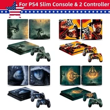 Vinyl Decal Skin Cover for Sony Playstation 4 PS4 Slim Console + 2 Controller