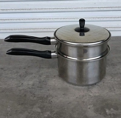 Vtg Regal Thermic Ray 4 Ply 18-8 Stainless Steel Double Boiler Thermo Clad 7.5''H