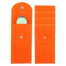 4 Pcs Velvet Watch Pouch, Portable Watch Travel Bag, Orange
