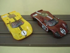 2 AFX RACING H.O. SCALE SLOT CAR BODIES ONLY GT40 MARK IV #1 & GT40 MKIV #3