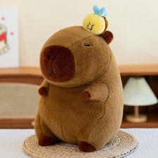 12 Inch Capybara Plush Kawaii Capybara Plush Doll Pillow with retractable Bee