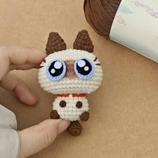 Crochet Mini Himalayan Cat, Low Sew Cat Keychain, Cute Animal Amigurumi Gift