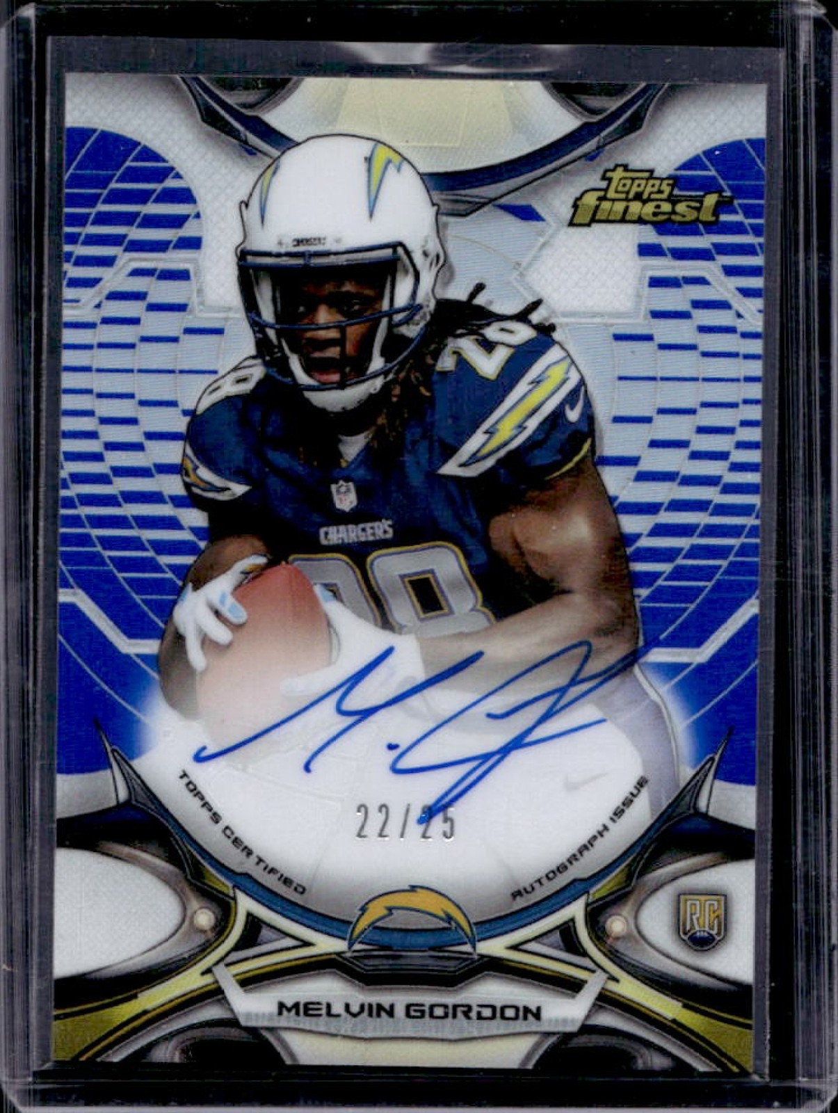 Melvin Gordon Finest #80 Autograph-Blue Refractor