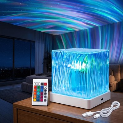 2026 New Cordless Northern Lights Projector, 16 Colors Aurora Light Projector...