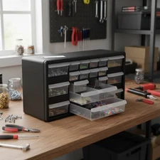 Compact 26-Drawer Plastic Organizer - Stylish Solution for Small Parts Storage