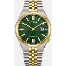 Citizen Men's Watch Tsuyosa 60 Automatic Green Dial Two Tone Bracelet NK0024-54X