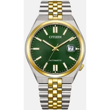 Citizen Men's Watch Tsuyosa 60 Automatic Green Dial Two Tone Bracelet NK0024-54X