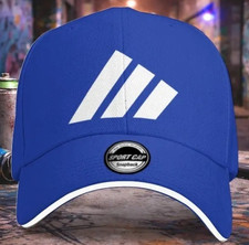 Adjustable Snapback Baseball Cap 3-Stripe Whi...