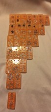 Handmade Dominos-Orange With Shells-Can Be Personalized With Name Or Initials