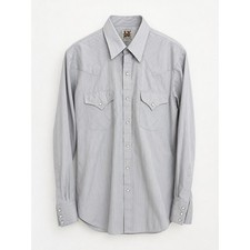ELY Cattleman Men's 16 34 Large Western Pearl Snap Shirt Gray Cowboy Ranch