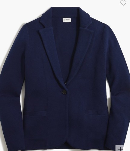 J.CREW $138 Slide Pocket NAVY Button Schoolboy Sweater-Blazer Cardigan Size XXL