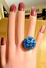 Round Murano style glass ring - size 6