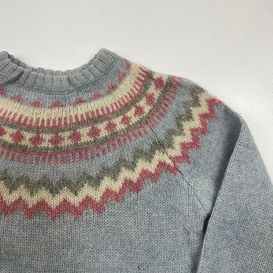Woolrich Women’s Fair Isle Wool Jumper 90s Vintage Multicolour Pattern Medium - Image 3 of 4