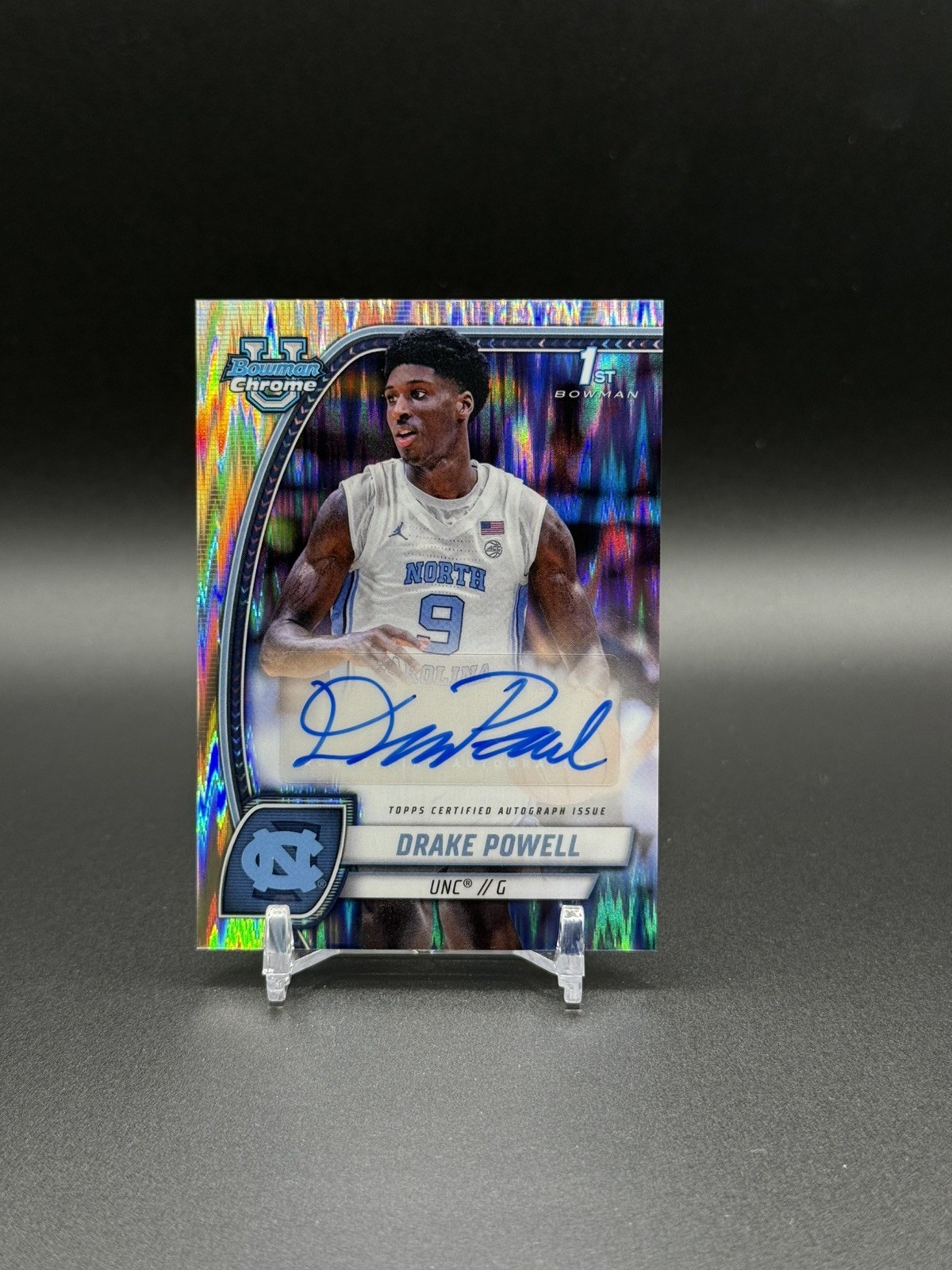 2024-25 Bowman Chrome U 1st Drake Powell Stealth Refractor Auto #69